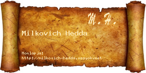 Milkovich Hedda névjegykártya